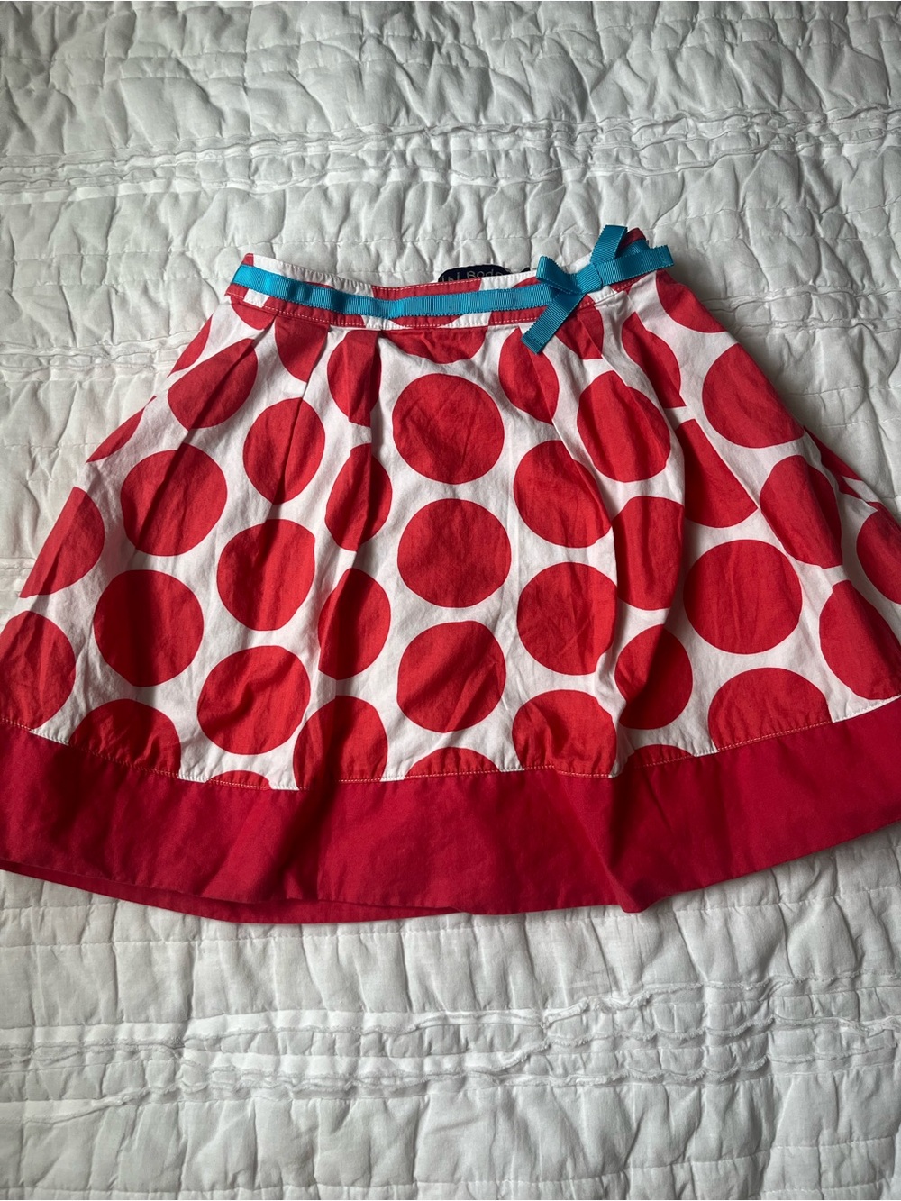 Mini Boden Pink Polka Dot Skirt Girls Size 7-8